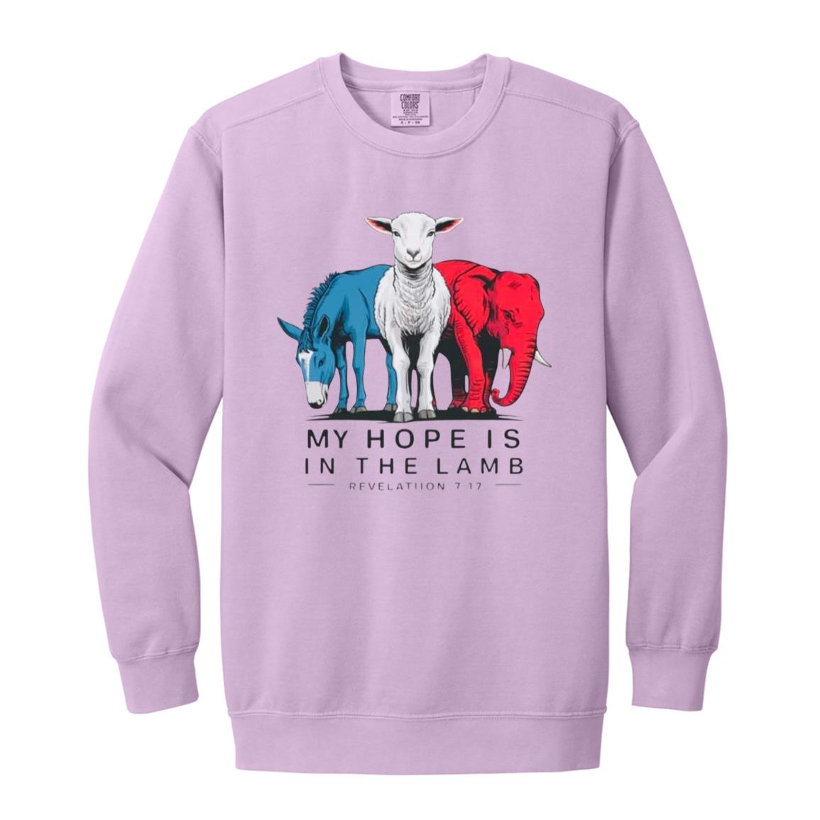 Hope in the Lamb - Men/Women Unisex Soft-Washed Crewneck Sweatshirt