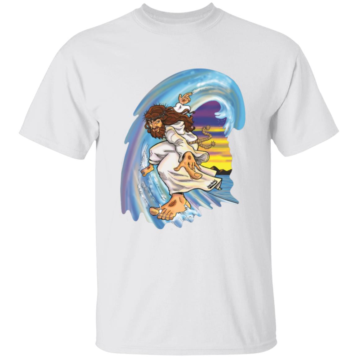 Big Jesus Wave - Boy's/Girl's Youth Cotton Short Sleeve T-Shirt