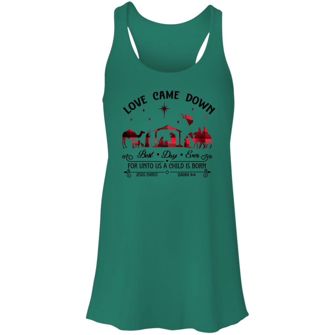 Love Came Down - Women's Flowy Racerback Tank