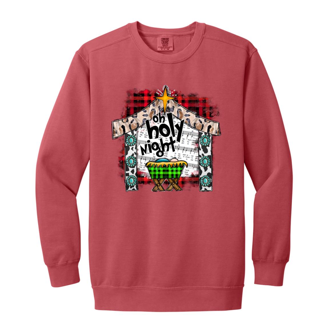 Oh Holy Night - Men/Women Unisex Soft-Washed Crewneck Sweatshirt