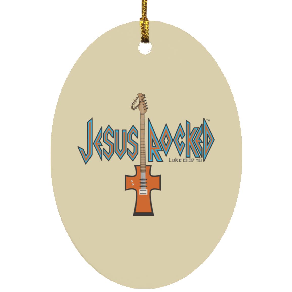 Cross Guitar Oval Ornament