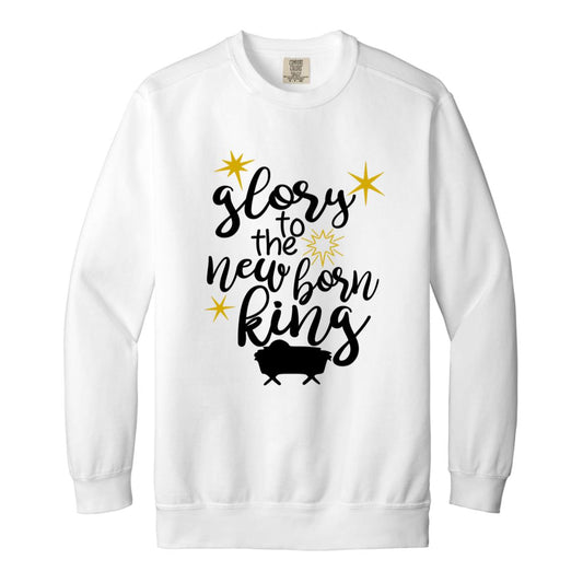 Glory to the new born King - Men/Women Unisex Soft-Washed Crewneck Sweatshirt