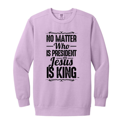 Jesus is King Men/Women Unisex Soft-Washed Crewneck Sweatshirt