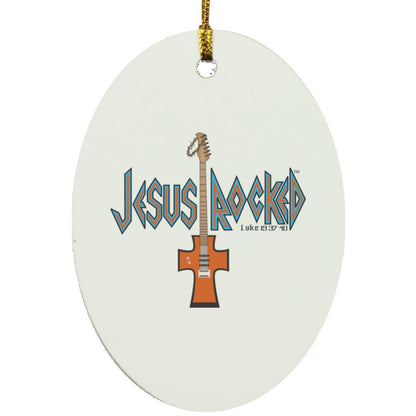 Cross Guitar Oval Ornament