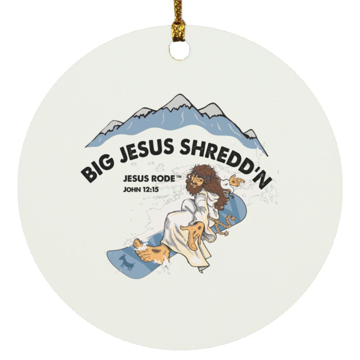 Big Jesus Shredd'n Circle Ornament