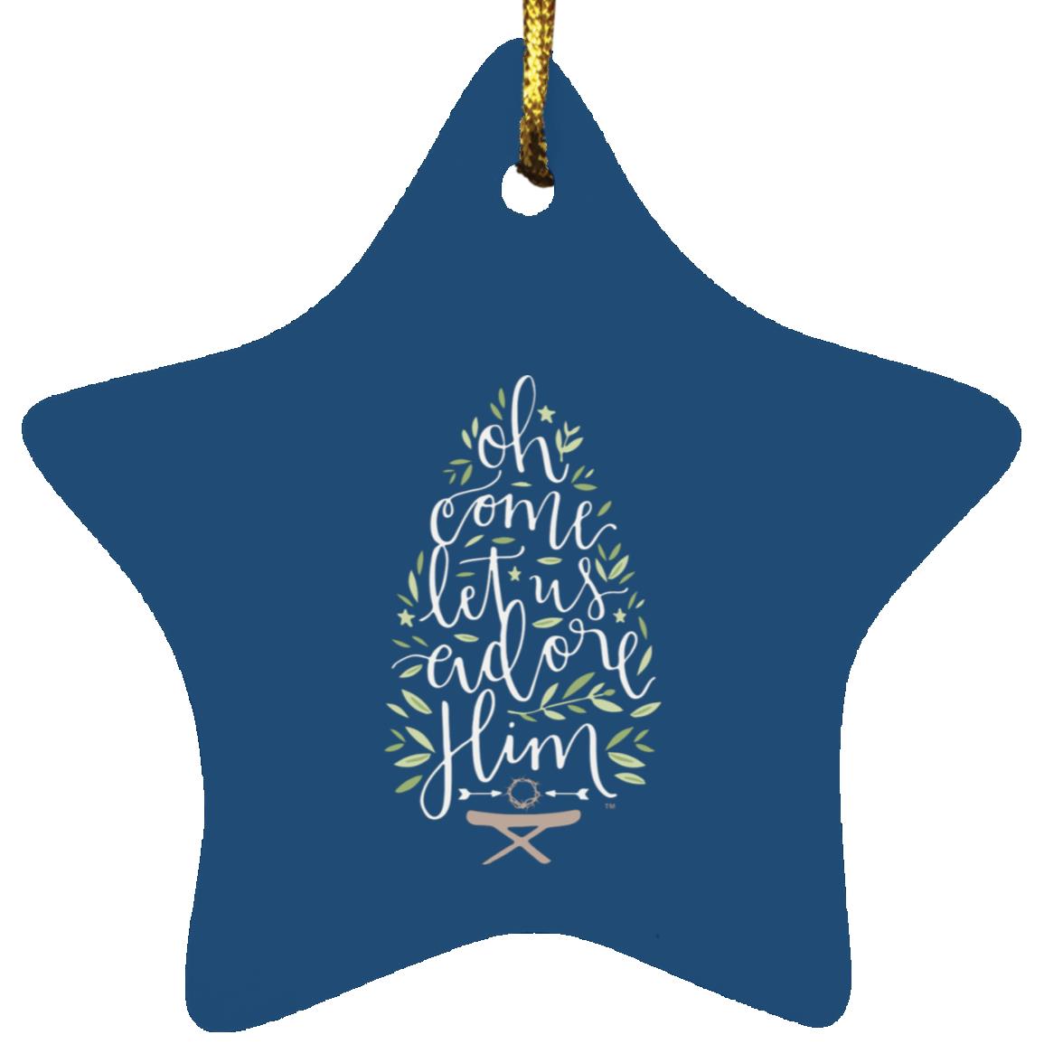 Let us adore Him - Star Ornament