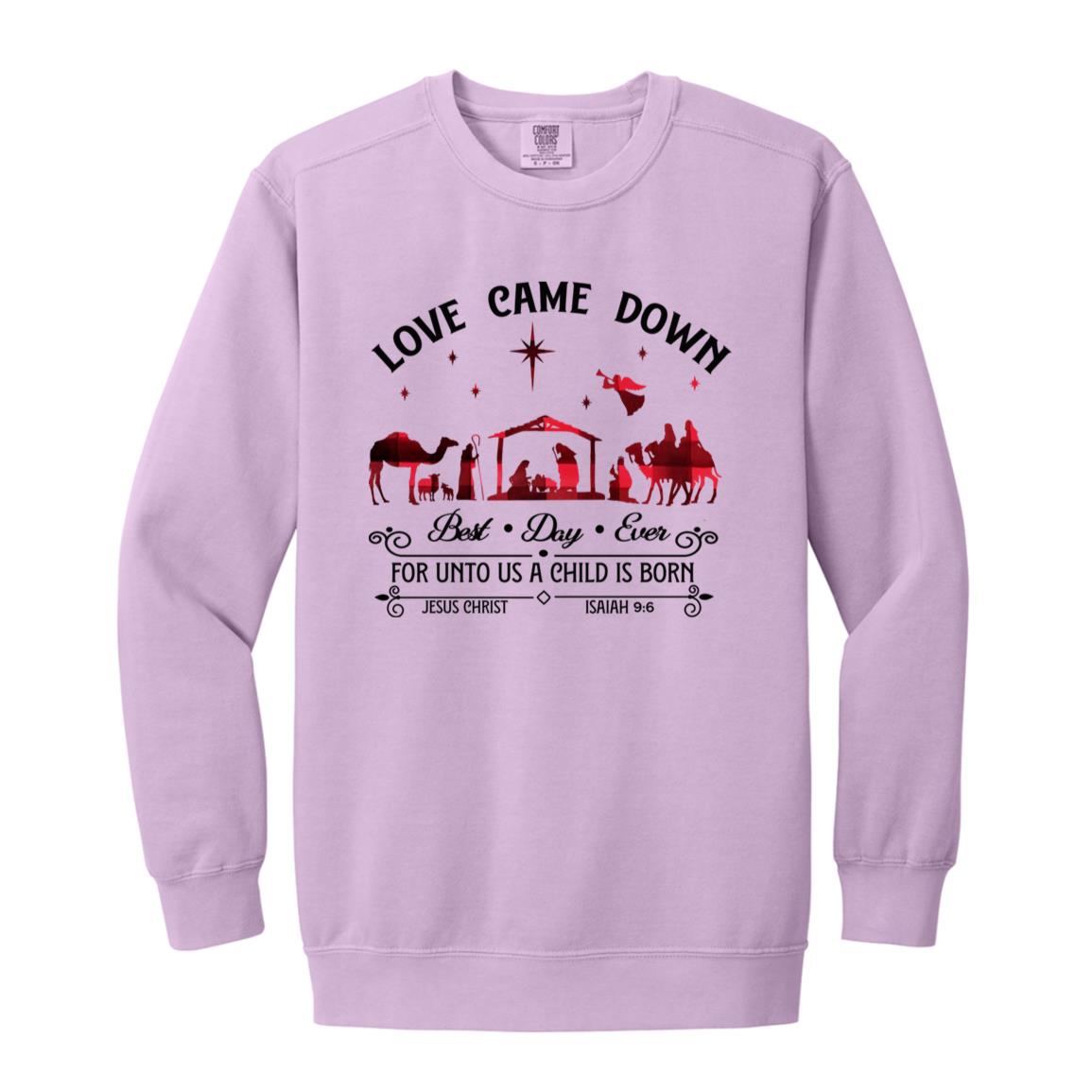 Love Came Down - Men/Women Unisex Soft-Washed Crewneck Sweatshirt