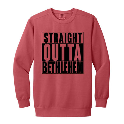 Straight Outta Bethlehem - Men/Women Unisex Soft-Washed Crewneck Sweatshirt