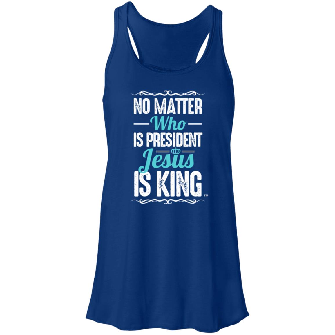 Jesus is King Women's Flowy Racerback Tank