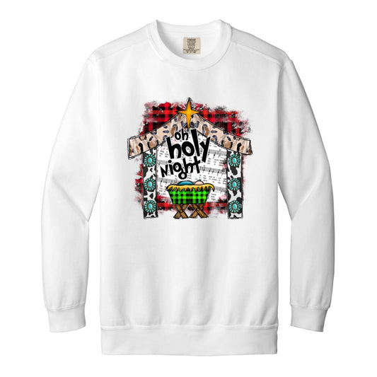 Oh Holy Night - Men/Women Unisex Soft-Washed Crewneck Sweatshirt