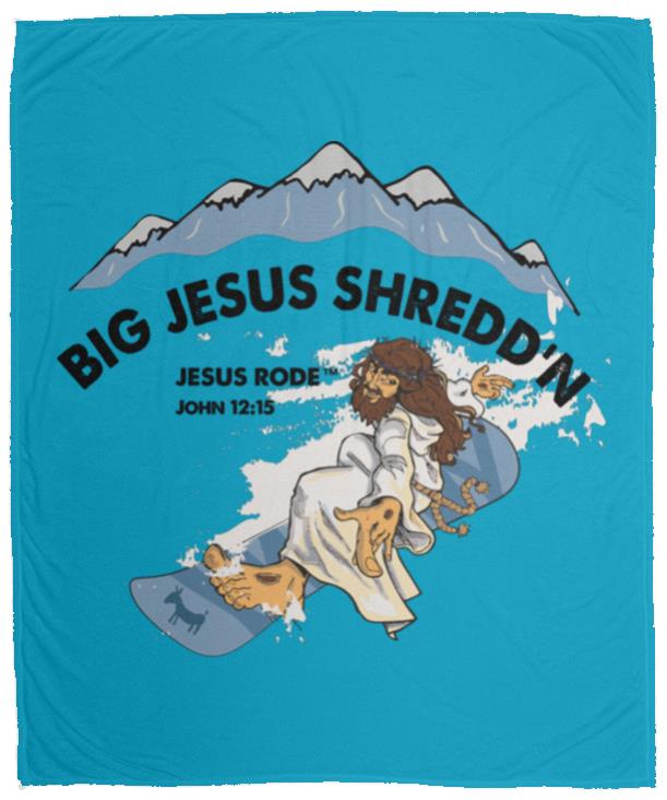 Big Jesus Shredd'n Cozy Plush Fleece Blanket - 50x60