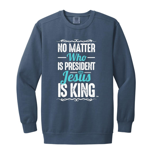 Jesus is King Men/Women Unisex Soft-Washed Crewneck Sweatshirt