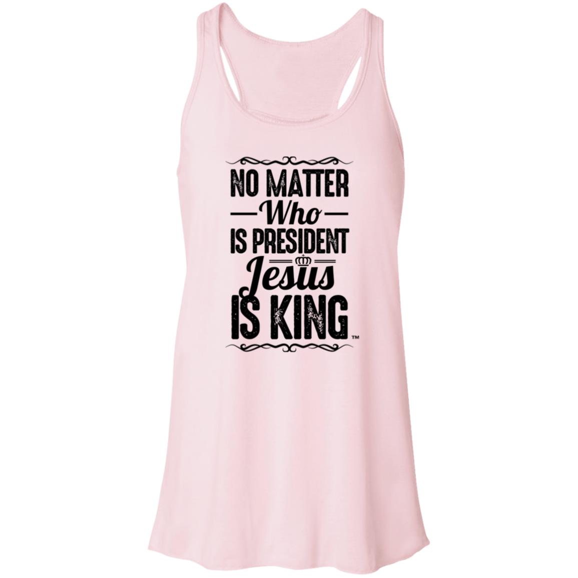 Jesus is King - Women's Flowy Racerback Tank