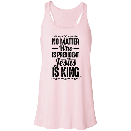 Jesus is King Women's Flowy Racerback Tank