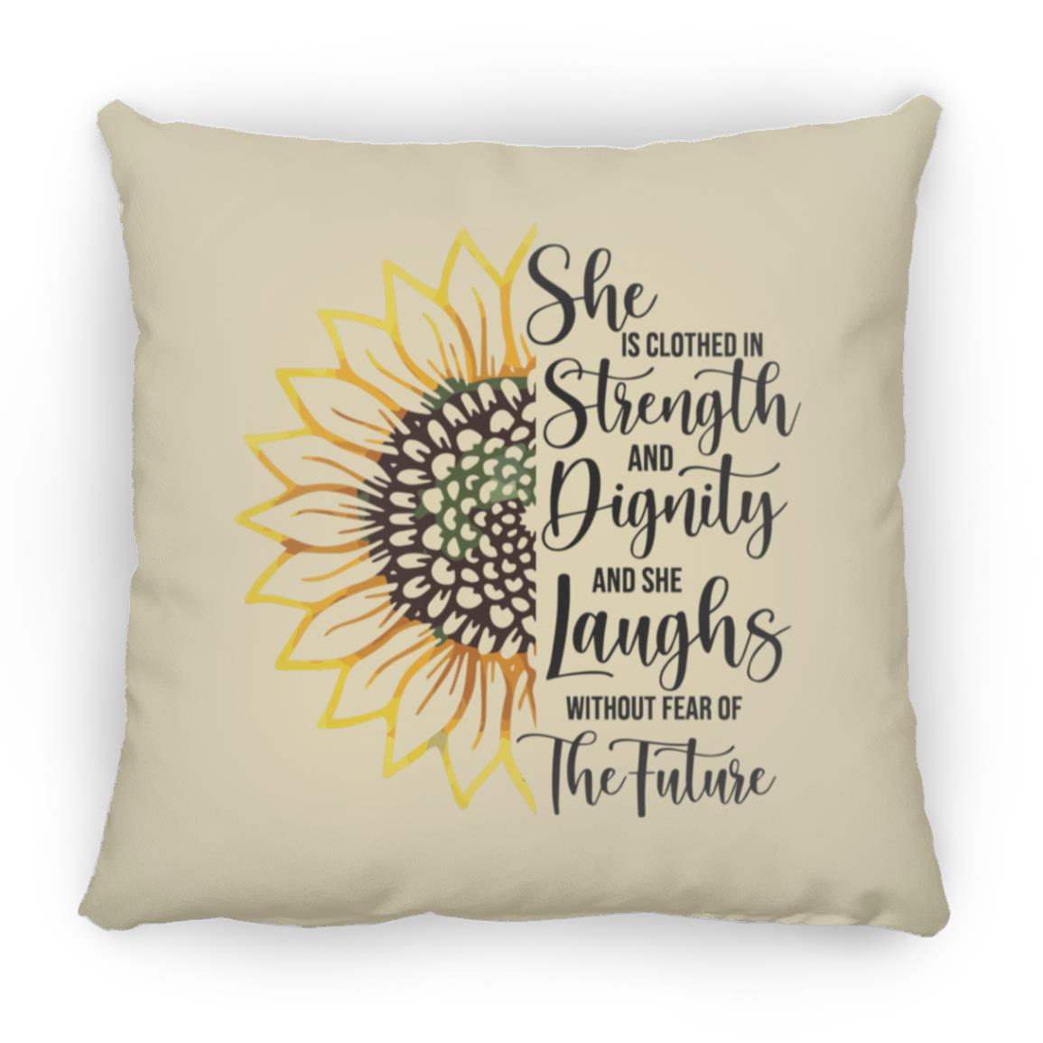 Sunflower Strength & Dignity Mother's Day Large Square Pillow