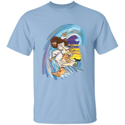 Big Jesus Wave - Boy's/Girl's Youth Cotton Short Sleeve T-Shirt