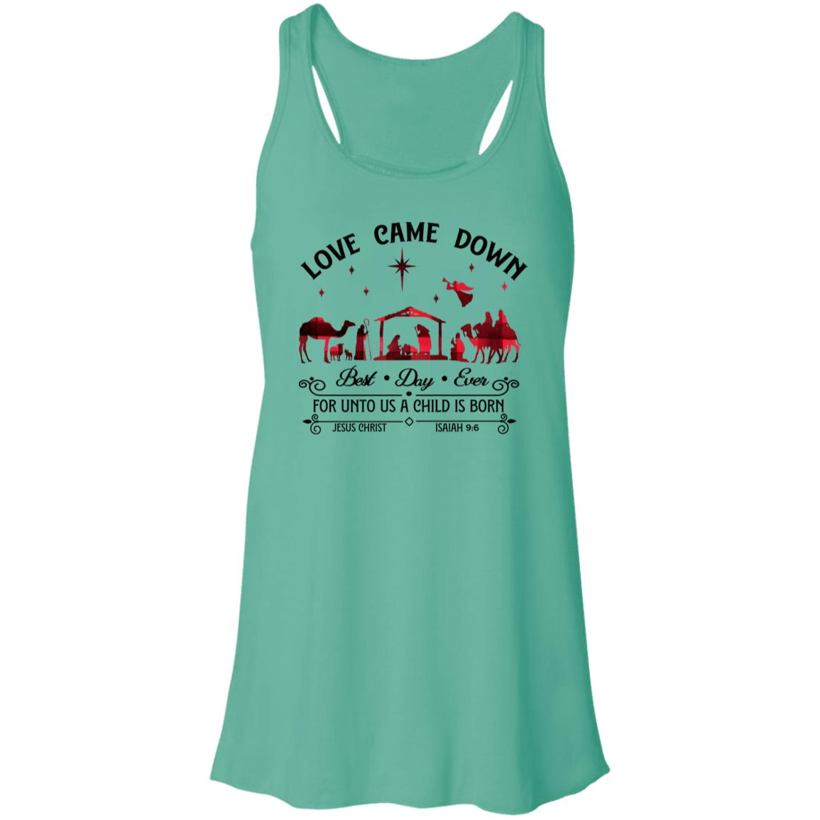 Love Came Down - Women's Flowy Racerback Tank