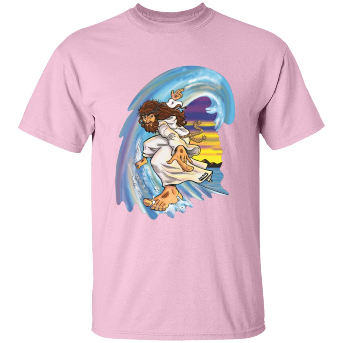 Big Jesus Wave - Boy's/Girl's Youth Cotton Short Sleeve T-Shirt