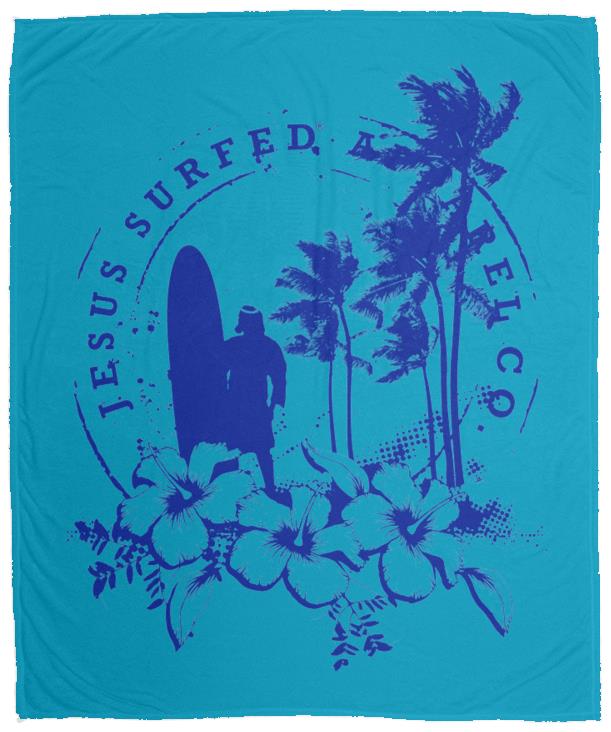 Jesus Surfed Apparel Cozy Plush Fleece Blanket - 50x60