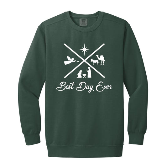 Best Day Ever - Men/Women Unisex Soft-Washed Crewneck Sweatshirt