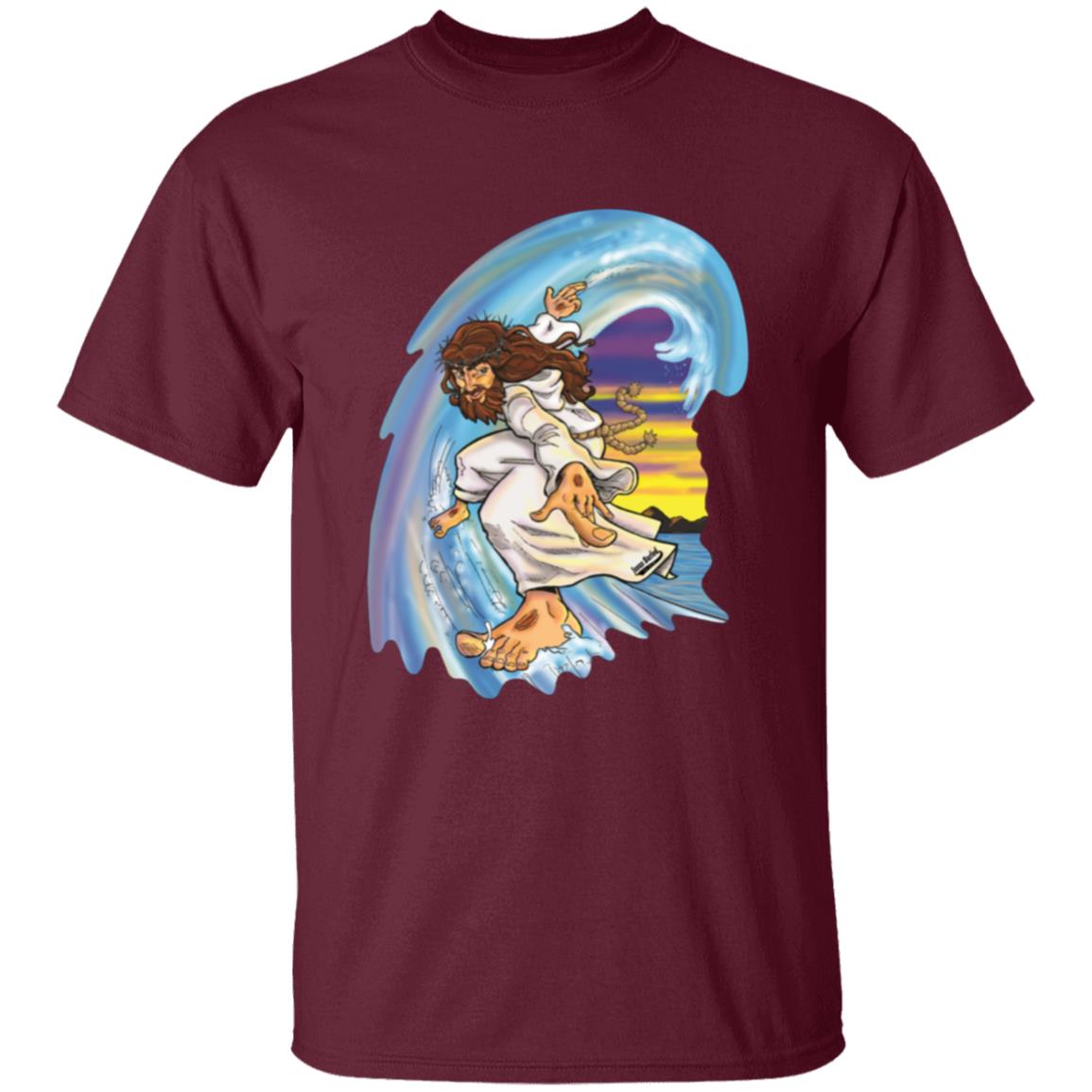 Big Jesus Wave Boy's/Girl's Youth Cotton Short Sleeve T-Shirt