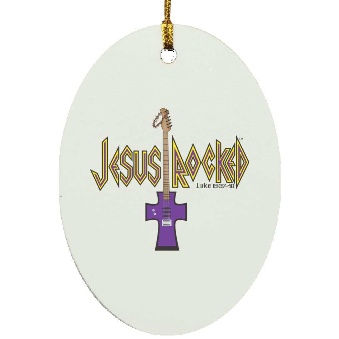 Cross Guitar Oval Ornament