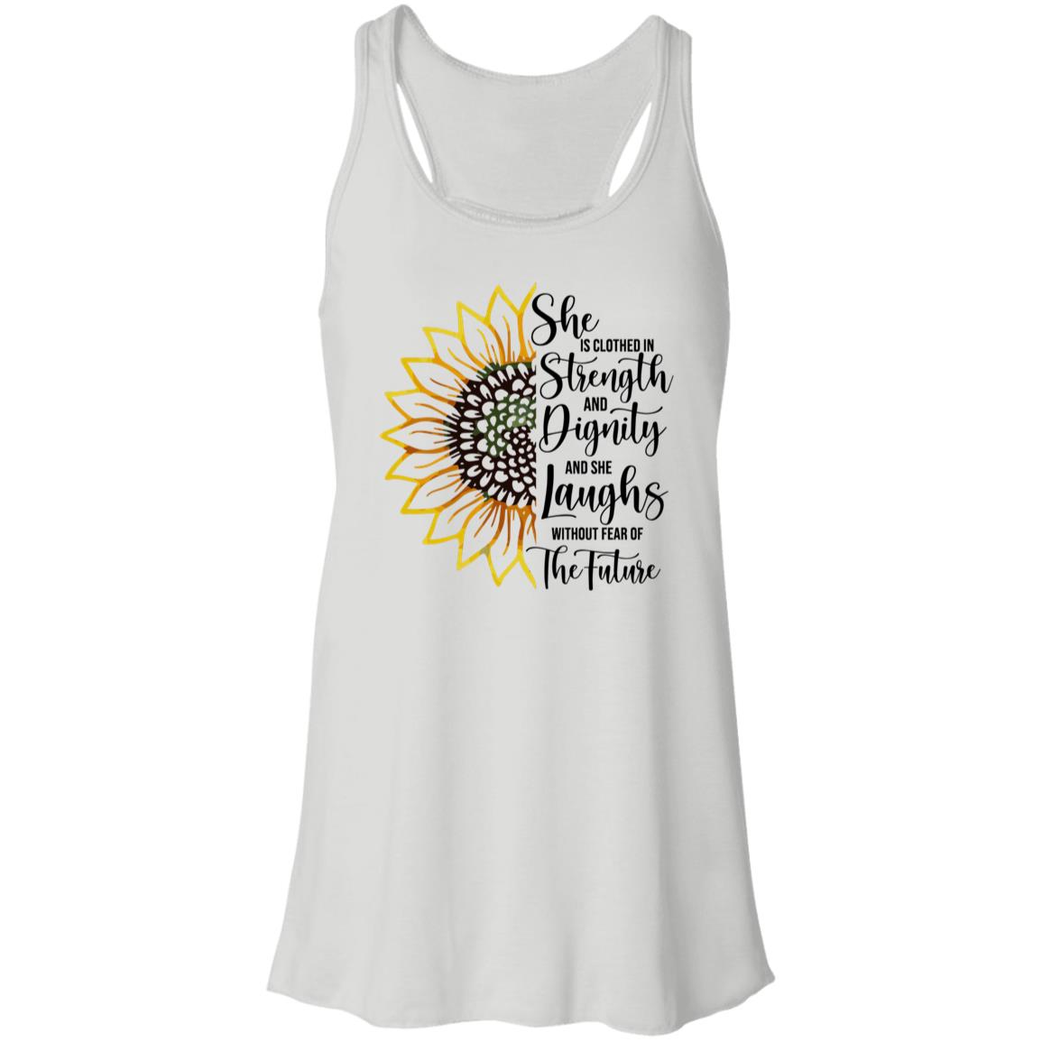 Sunflower Strength & Dignity Mother's Day Women's Flowy Racerback Tank