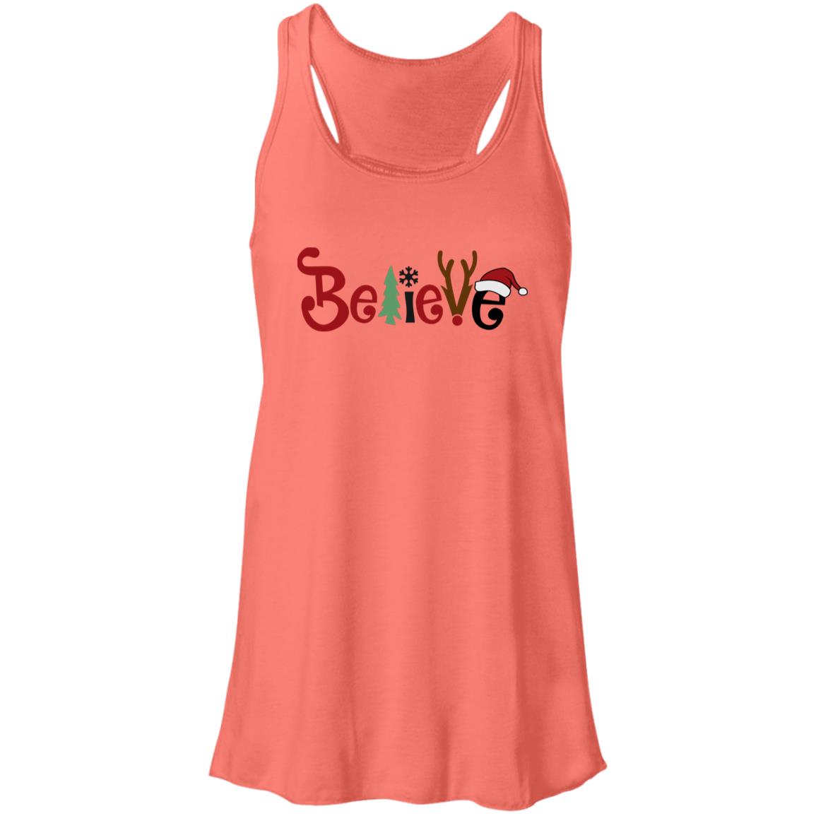 Believe - Women's Flowy Racerback Tank