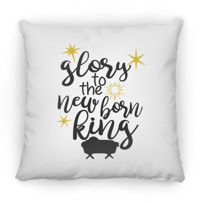 Glory to the new born King - Large Square Pillow - Jesus Surfed Apparel Co. 