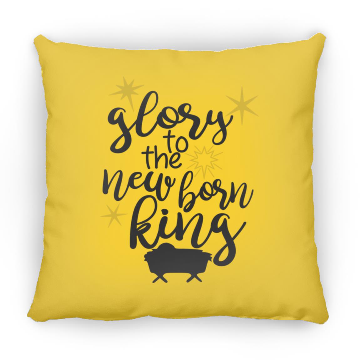 Glory to the new born King - Large Square Pillow - Jesus Surfed Apparel Co. 