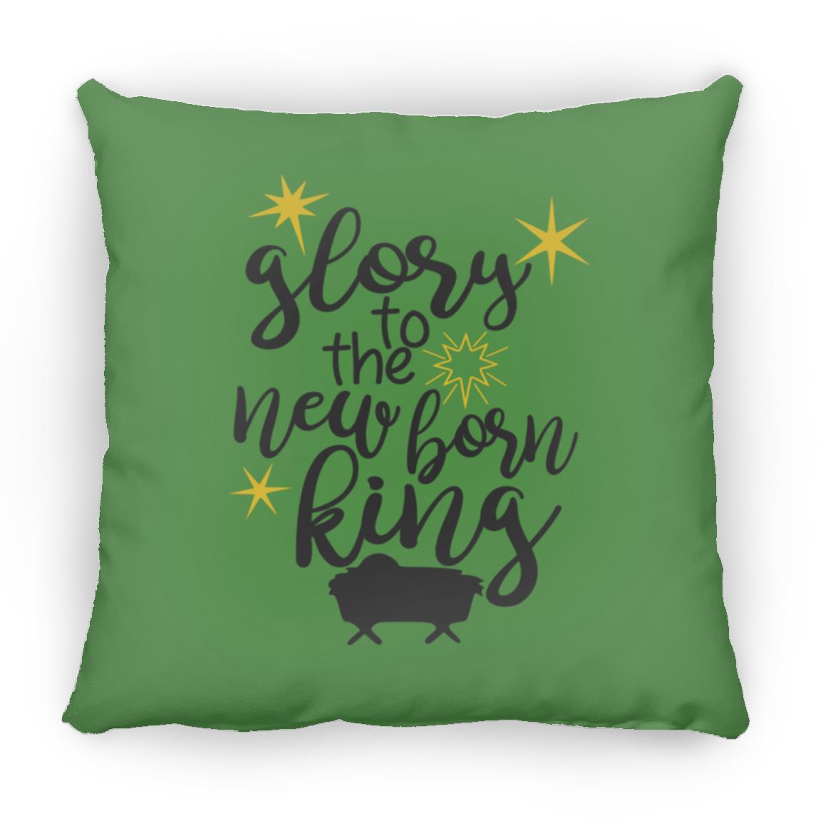 Glory to the new born King - Large Square Pillow - Jesus Surfed Apparel Co. 