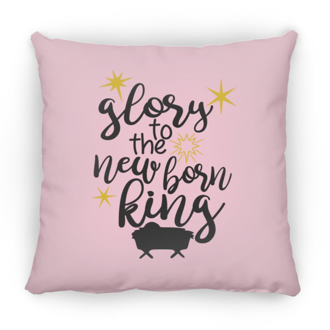 Glory to the new born King - Large Square Pillow - Jesus Surfed Apparel Co. 