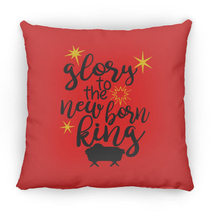 Glory to the new born King - Large Square Pillow - Jesus Surfed Apparel Co. 