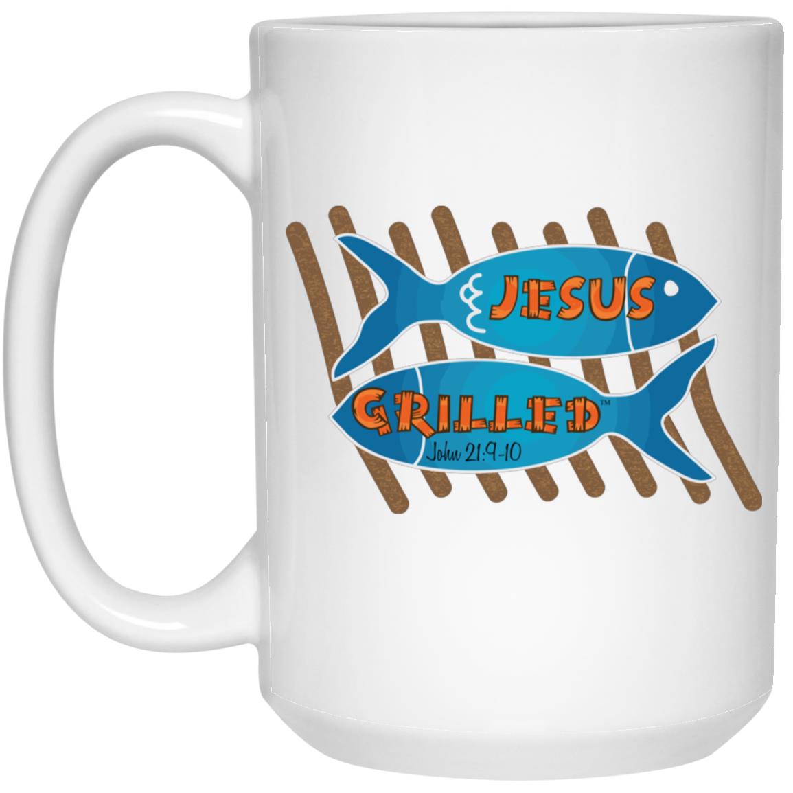 Grilled Fish - 15oz White Mug - Jesus Surfed Apparel Co. 