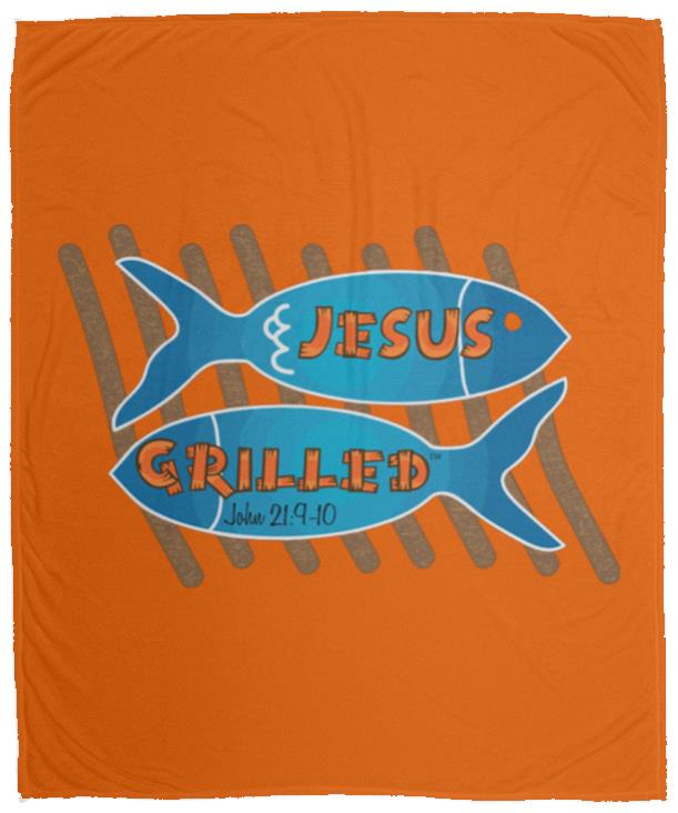 Grilled Fish - Cozy Plush Fleece Blanket - 50x60 - Jesus Surfed Apparel Co. 