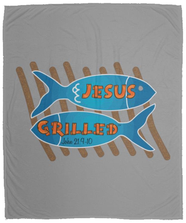 Grilled Fish - Cozy Plush Fleece Blanket - 50x60 - Jesus Surfed Apparel Co. 