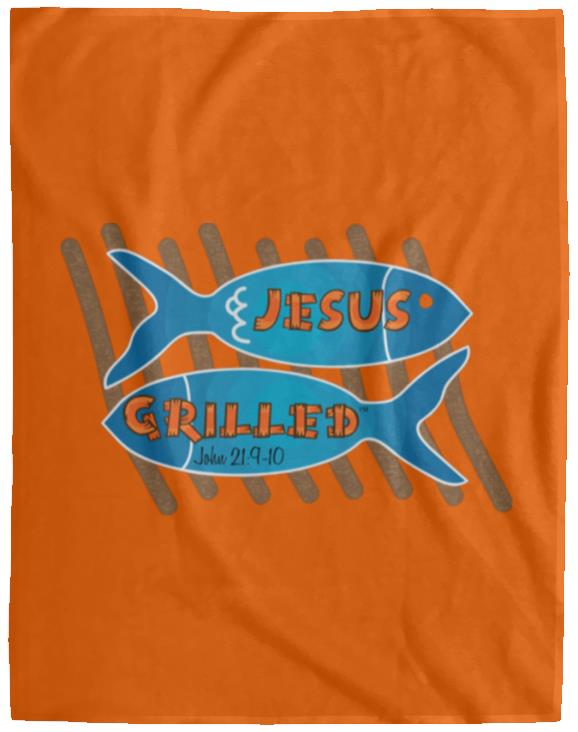 Grilled Fish - Cozy Plush Fleece Blanket - 60x80 - Jesus Surfed Apparel Co. 