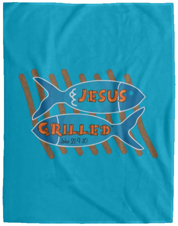 Grilled Fish - Cozy Plush Fleece Blanket - 60x80 - Jesus Surfed Apparel Co. 