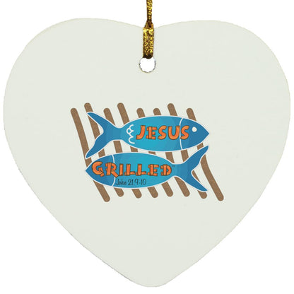 Grilled Fish - Heart Ornament - Jesus Surfed Apparel Co. 