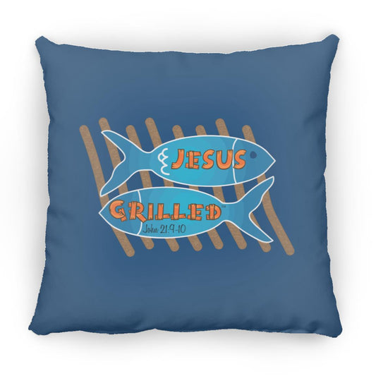 Grilled Fish - Large Square Pillow - Jesus Surfed Apparel Co. 