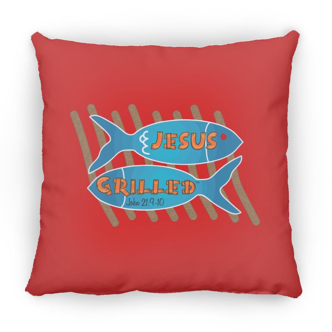 Grilled Fish - Large Square Pillow - Jesus Surfed Apparel Co. 