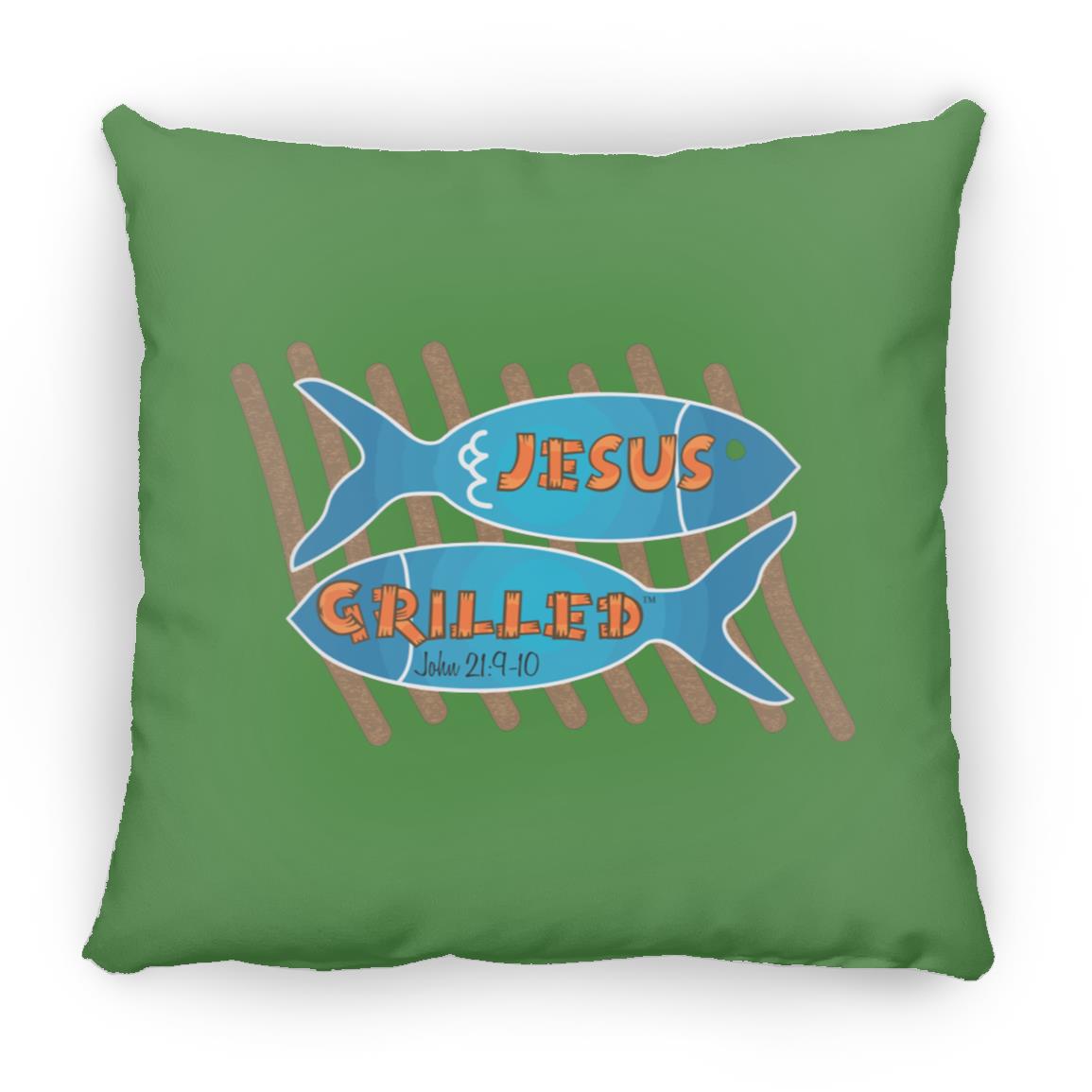 Grilled Fish - Large Square Pillow - Jesus Surfed Apparel Co. 