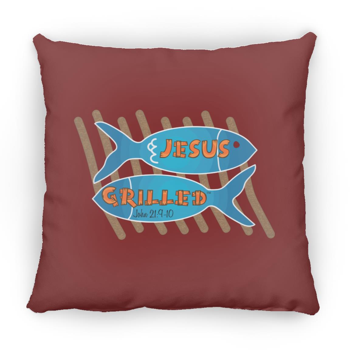 Grilled Fish - Large Square Pillow - Jesus Surfed Apparel Co. 