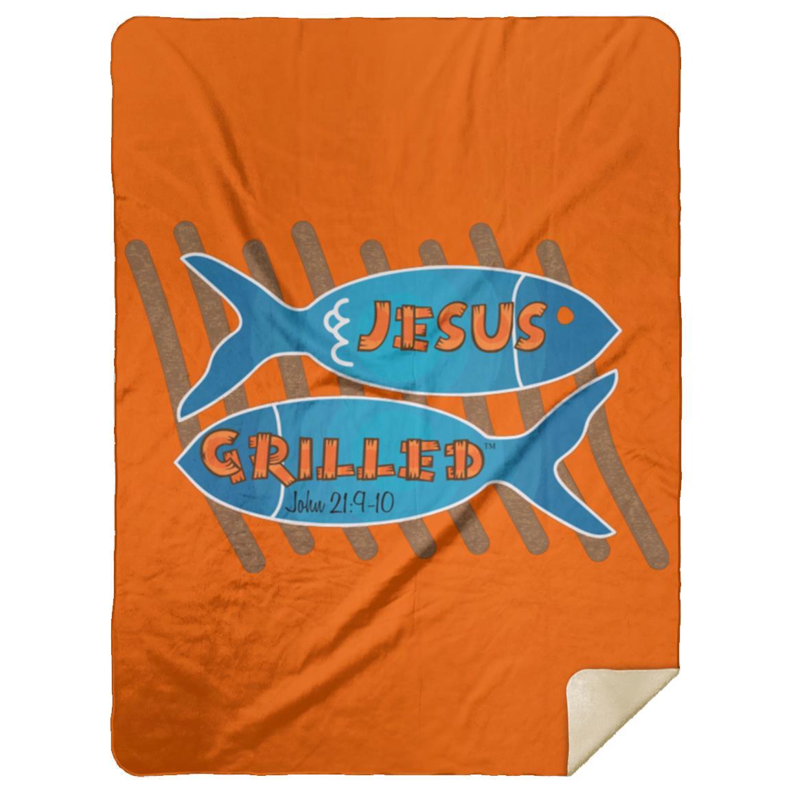 Grilled Fish - Premium Mink Sherpa Blanket 60x80 - Jesus Surfed Apparel Co. 