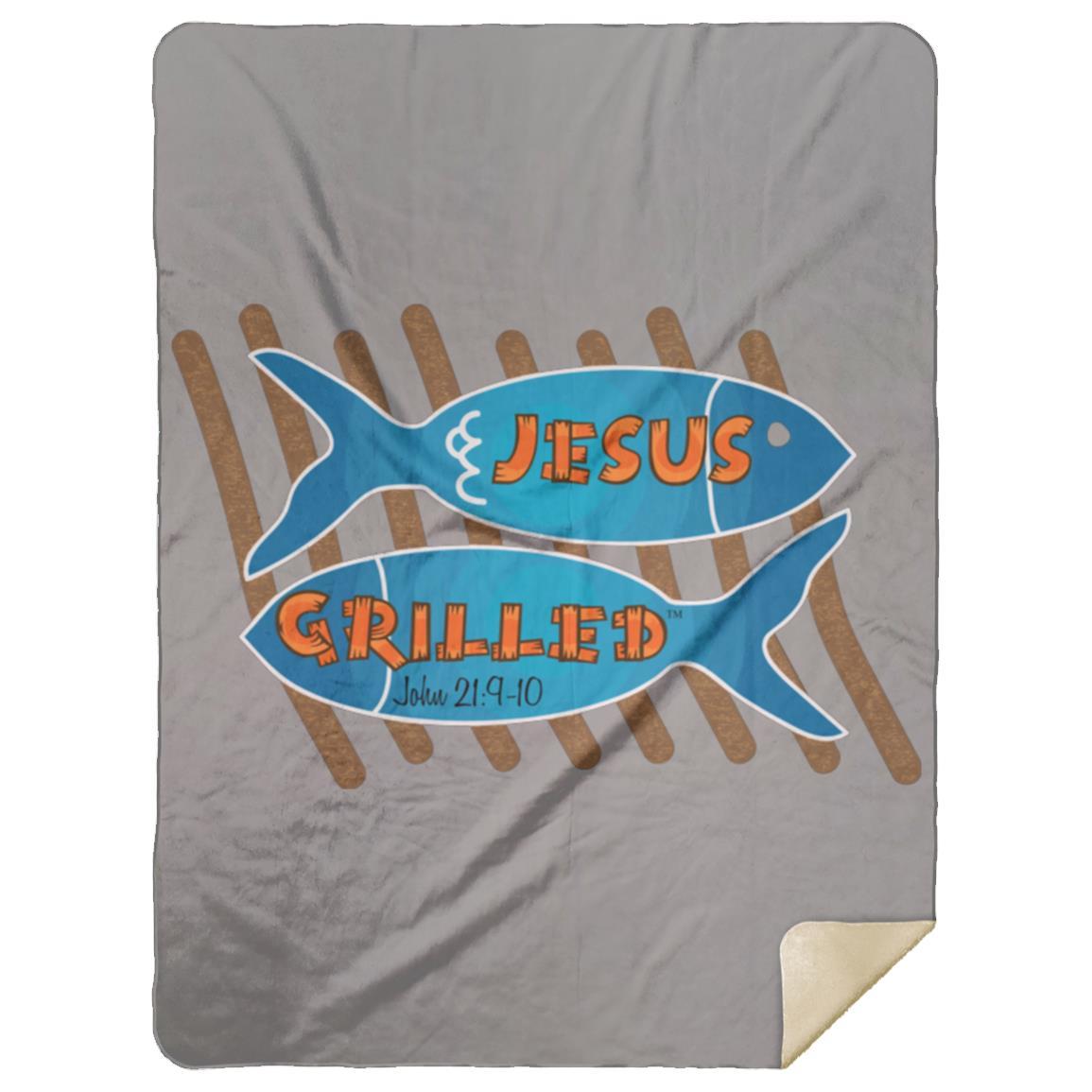 Grilled Fish - Premium Mink Sherpa Blanket 60x80 - Jesus Surfed Apparel Co. 