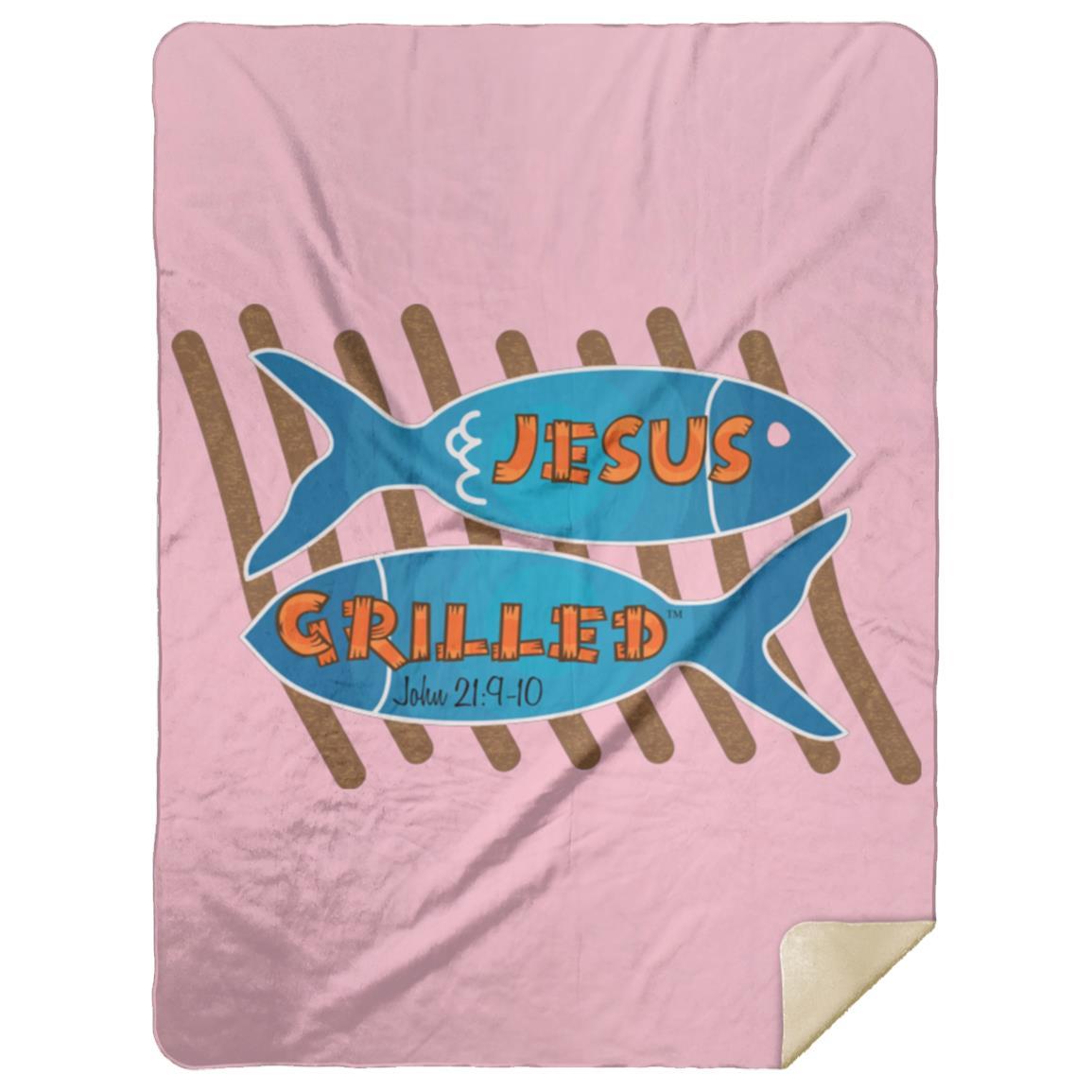 Grilled Fish - Premium Mink Sherpa Blanket 60x80 - Jesus Surfed Apparel Co. 