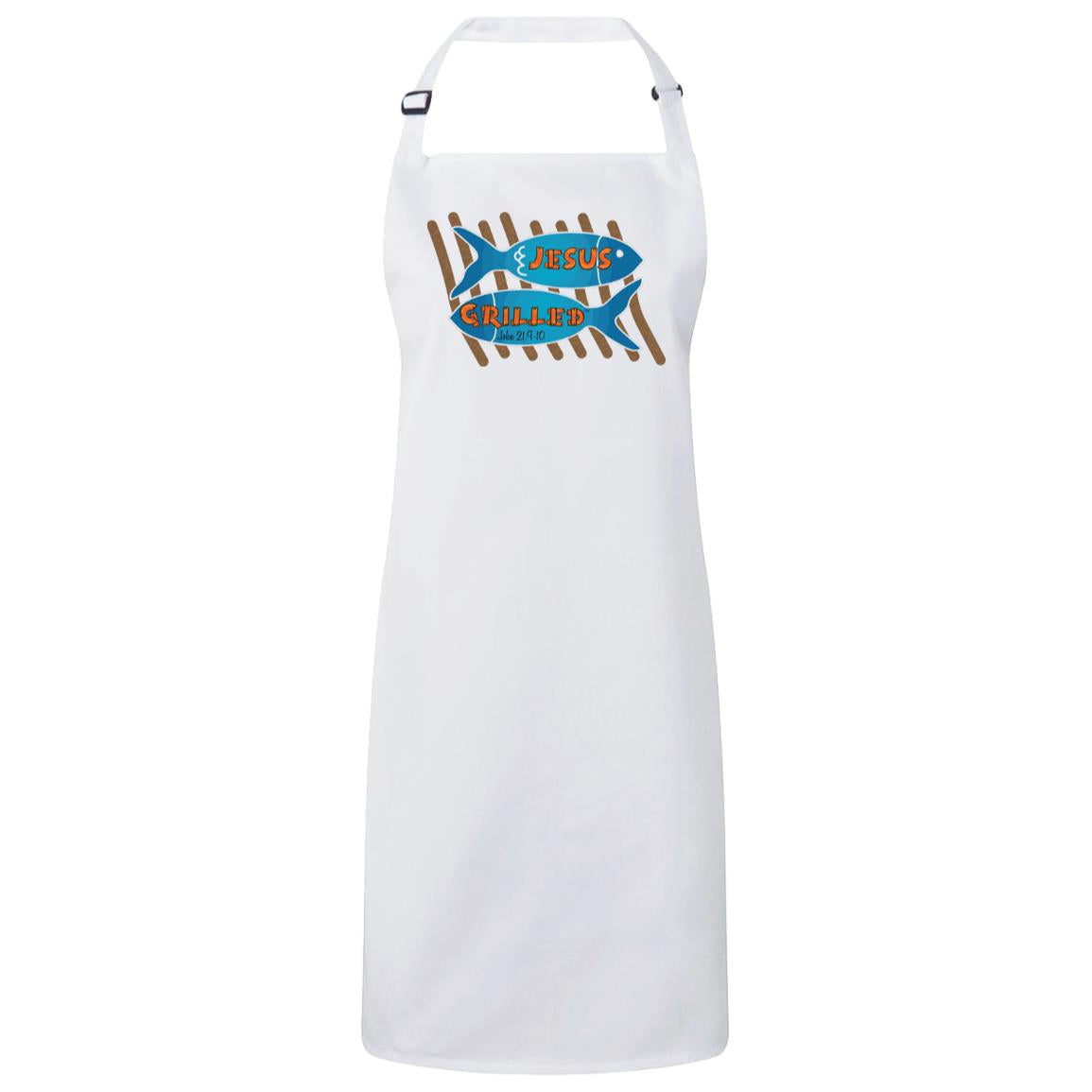 Grilled Fish - Sustainable Unisex Bib Apron - Jesus Surfed Apparel Co. 