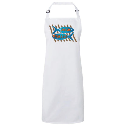 Grilled Fish - Sustainable Unisex Bib Apron - Jesus Surfed Apparel Co. 