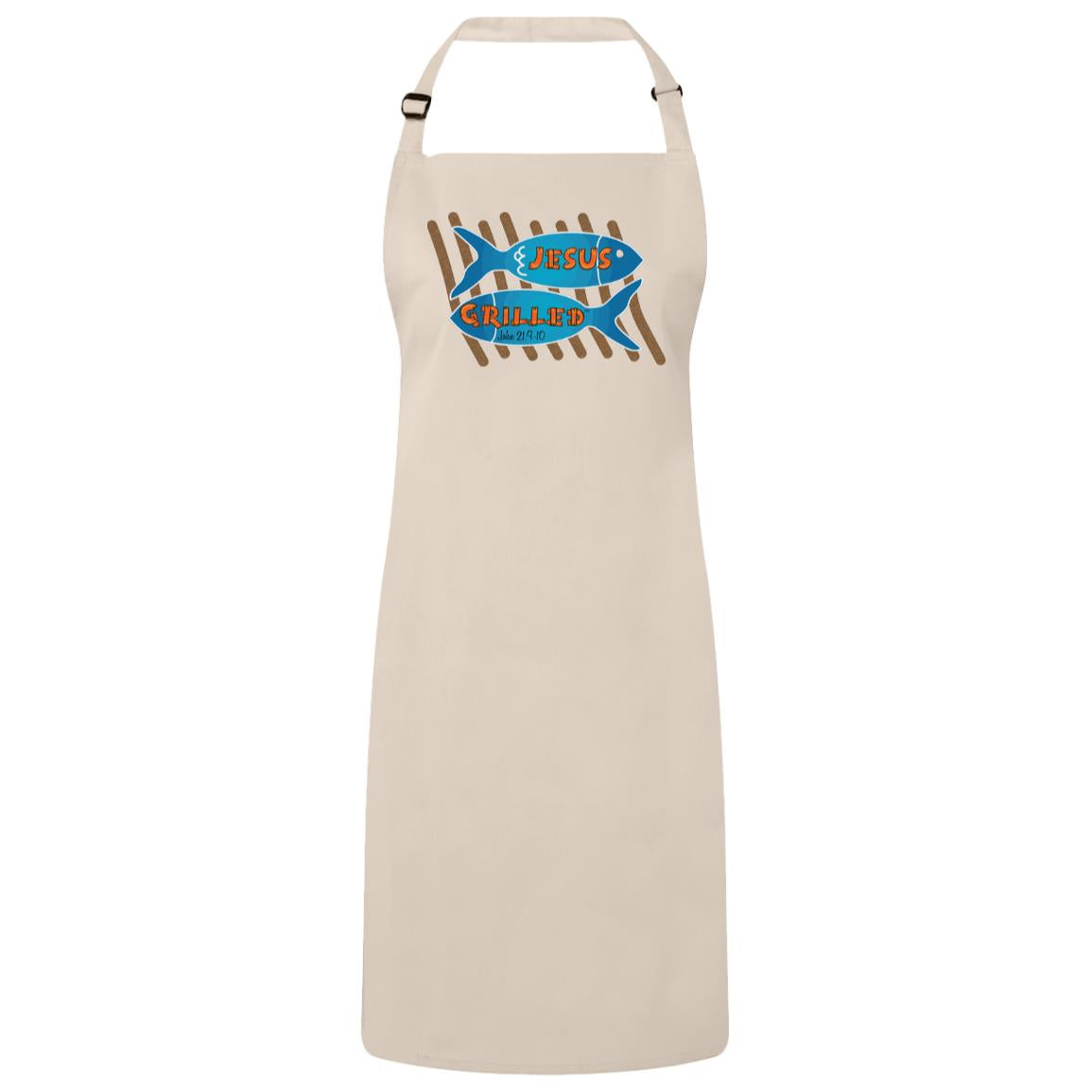 Grilled Fish - Sustainable Unisex Bib Apron - Jesus Surfed Apparel Co. 