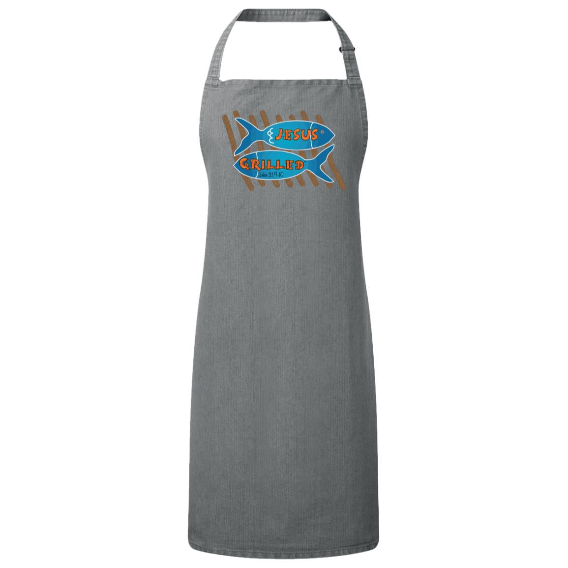 Grilled Fish - Sustainable Unisex Bib Apron - Jesus Surfed Apparel Co. 